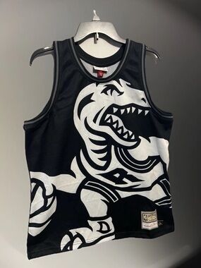 Mitchell Ness Big Face 3.0 Basketball Jersey Size Lg Black HWC Toronto Raptors